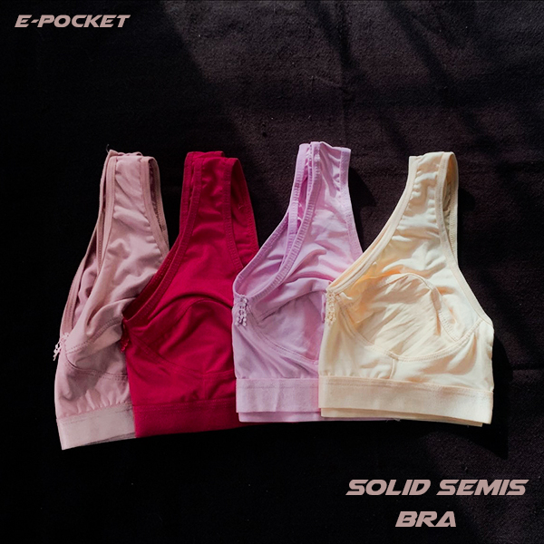 Solid Simple Cotton Semis Bra (Set Of 4)