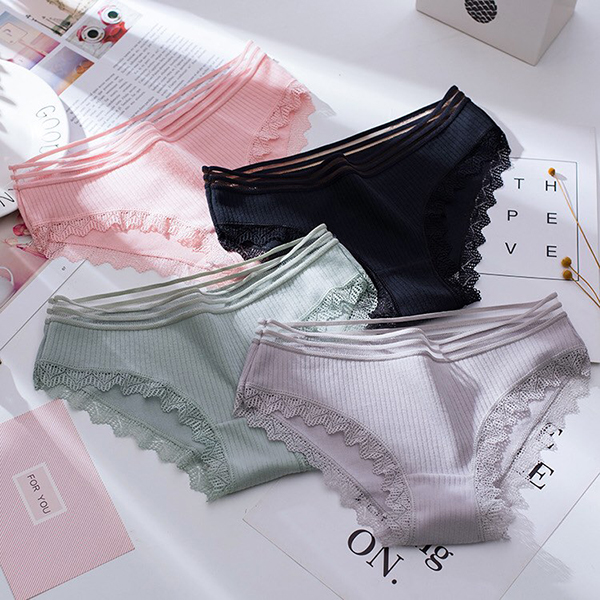 Three Straps Waist Breathable Cotton Panty (Set Of 3)