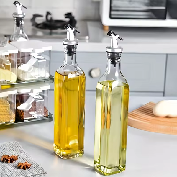 2PCS  Glass Oil Controller Bottle