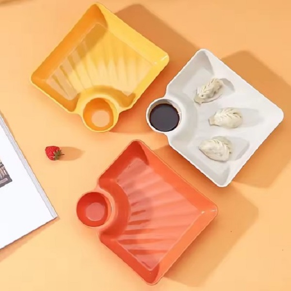 4PCS Snack Plate With Sauce Dish