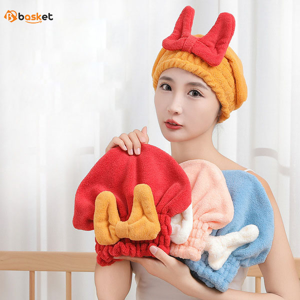 Coral Fleece Women Hair Dry Cap